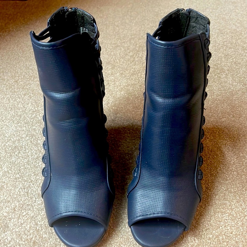 Blue heeled sandals